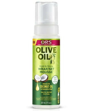 Load image into Gallery viewer, ORS Olive Oil Hold &amp; Shine Wrap/ Set Mousse Coconut Oil
